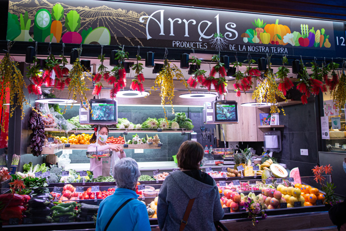 Una parada del mercat.