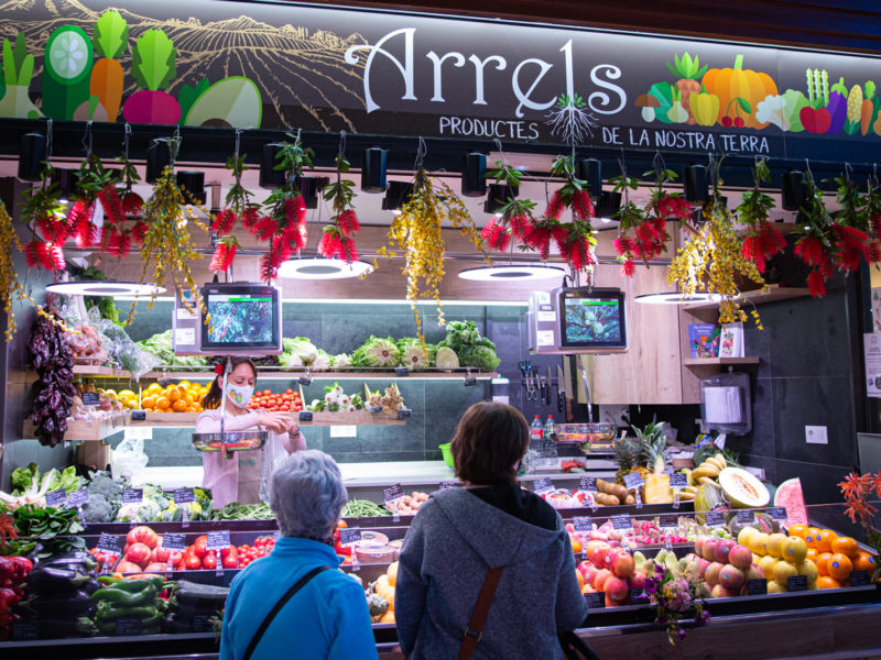 Una parada del mercat.