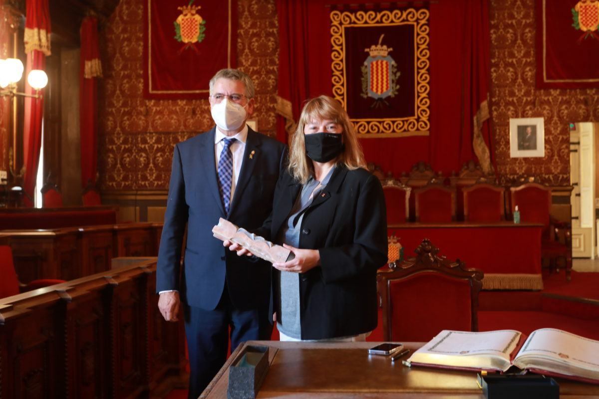 Natàlia Garriga, consellera de Cultura al costat de l'alcalde de Tarragona Pau Ricomà