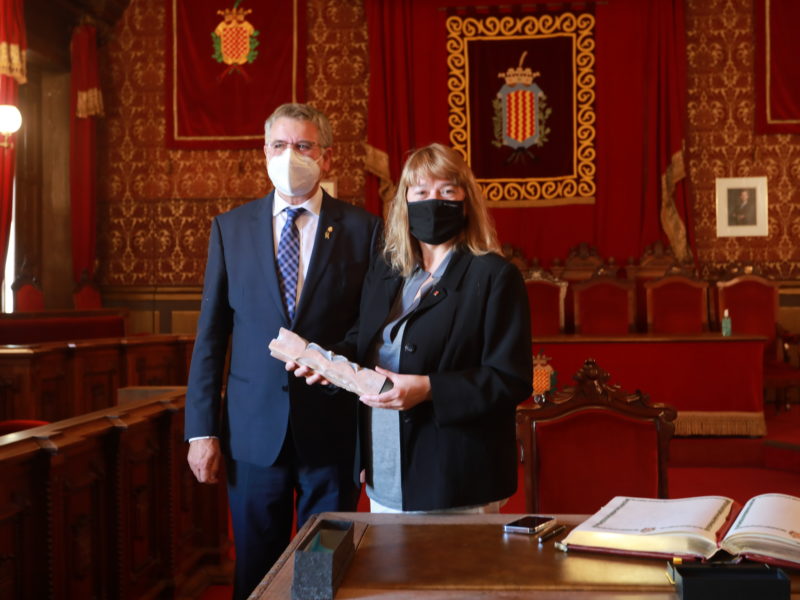 Natàlia Garriga, consellera de Cultura al costat de l'alcalde de Tarragona Pau Ricomà