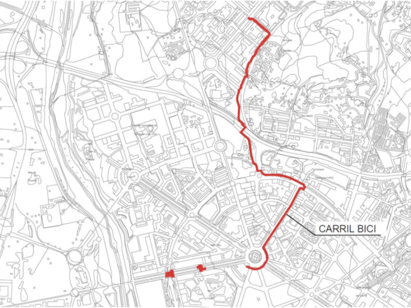 Traçat del carril bici educatiu entre Sescelades i Campus Catalunya