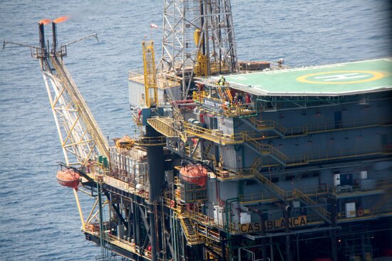 Vista parcial des de l'aire de les instal·lacions de la plataforma petrolífera Casablanca. Foto: ACN.