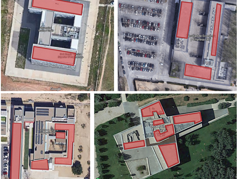 Proposta d’instal·lació fotovoltaica a l’Escola Tècnica Superior d’Arquietctura (campus Bellissens); a la Facultat d’Economia i Empresa, a la Facultat de Turisme i Geografia i al campus Terres de l’Ebre.