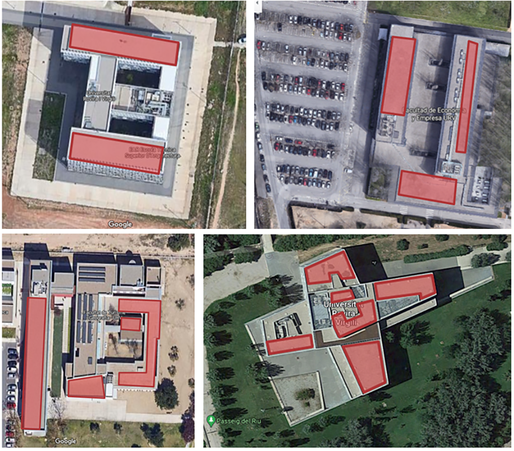 Proposta d’instal·lació fotovoltaica a l’Escola Tècnica Superior d’Arquietctura (campus Bellissens); a la Facultat d’Economia i Empresa, a la Facultat de Turisme i Geografia i al campus Terres de l’Ebre.