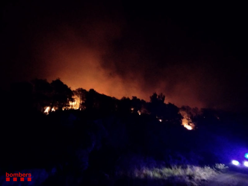 L'incendi es va originar entre els paratges les Crevetes i los Barrancs.