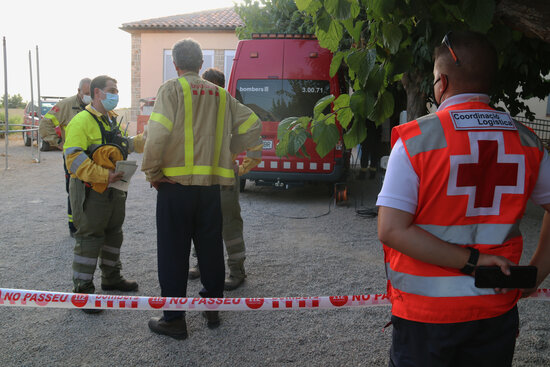 Pla general del Centre de Comandament de l'incendi de la Pobla de Massaluca, a la Terra Alta.