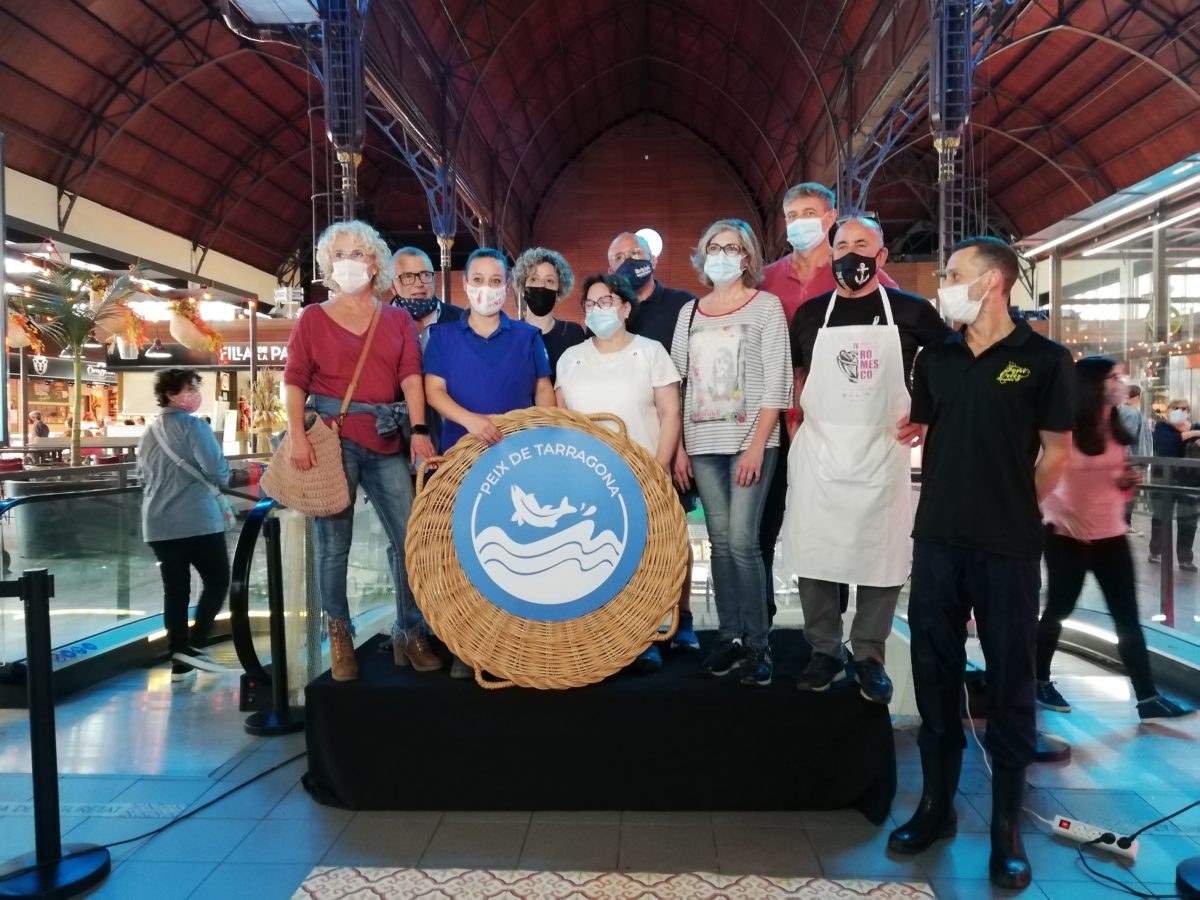 Imatge de la roda de premsa de presentació de la campanya en un acte al Mercat.