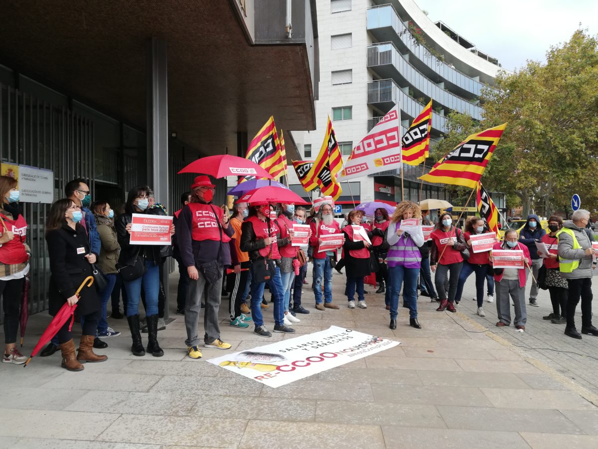 La protesta de CCOO s'ha dut a terme a la plaça Imperial Tarraco.