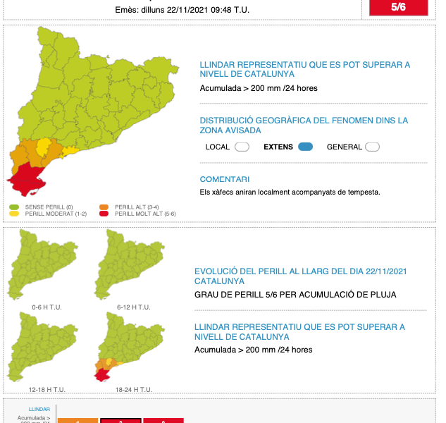 Mapa de les previsions.