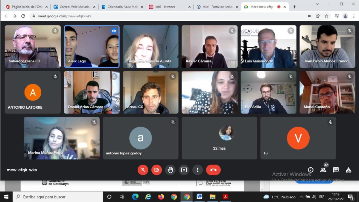 Captura de pantalla de la primera reunió realitzada.
