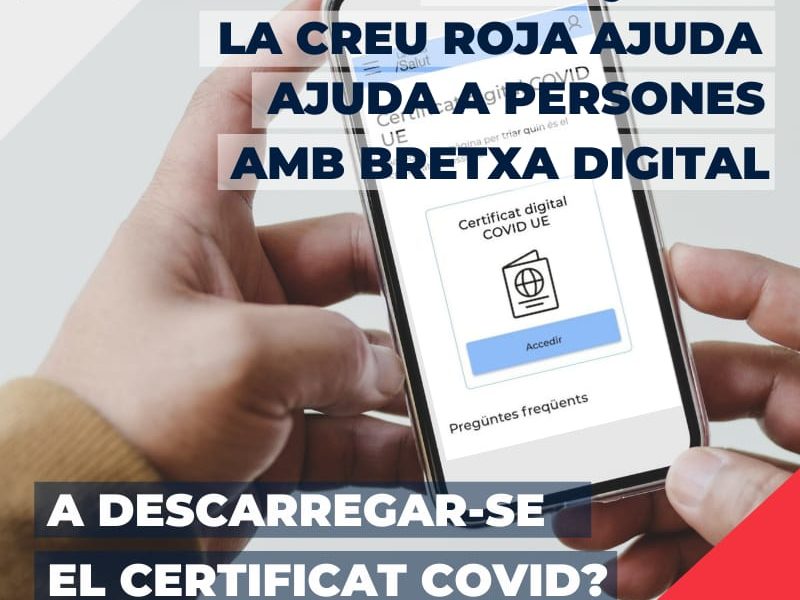 La Creu Roja habilita un nou servei per ajudar a descarregar el certificat Covid.