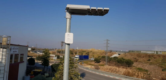 Pla general d'un dels sensors detector de sulfur instal·lats al terme municipal de La Pobla de Mafumet. Imatge cedida a l'ACN per Protecció Civil (Horitzontal)