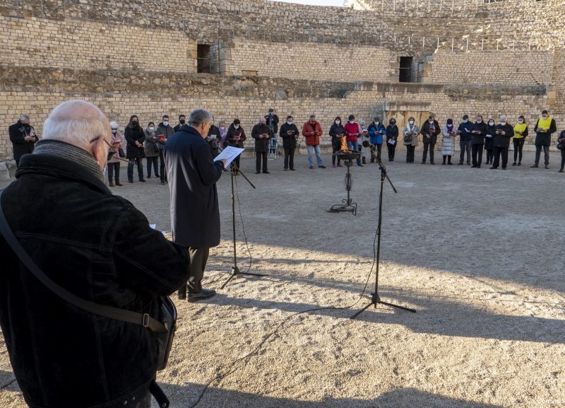 Pregària a Sant Fructuós d'aquest 2022, celebrada a l'amfiteatre romà. Foto: Arquebisbat de Tarragona.