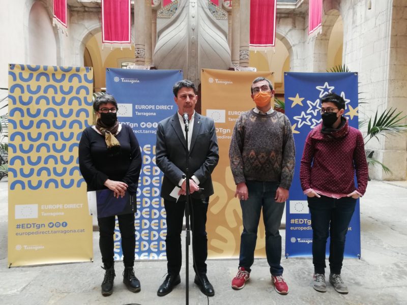 Imatge de la roda de premsa de presentació de les activitats d'Europe Direct per enguany.