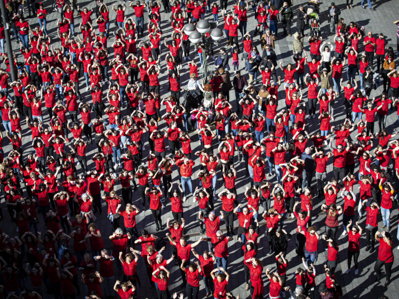 Moment de la flashmob que es va fer en l'edició del 2020. Foto: Alba Rodríguez.