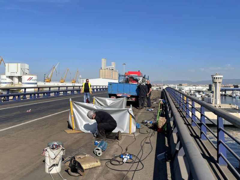 port pont mòbil obres pavimentació 2022