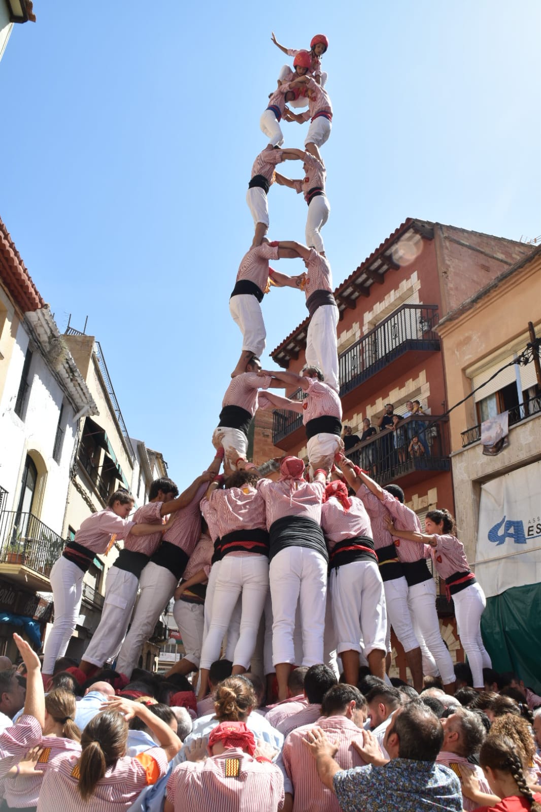 2 de 8 amb folre dels Xiquets de Tarragona a Torredembarra. CRÈDITS: XIQUETS DE TARRAGONA