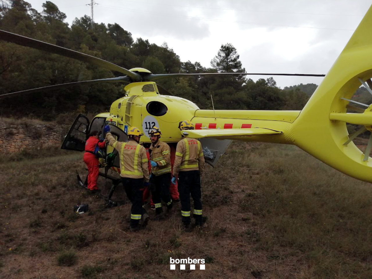 L'home s'ha accidentat a Passanant i Belltall i ha estat traslladat a l'Arnau de Vilanova de Lleida