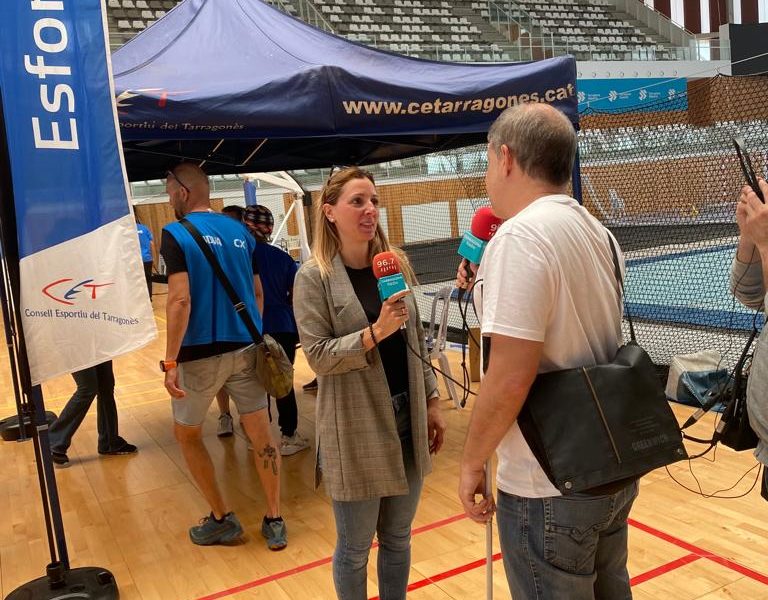 Estefania Serrano i Miguel González al palau d'Esports de Tarragona al programa Tothom