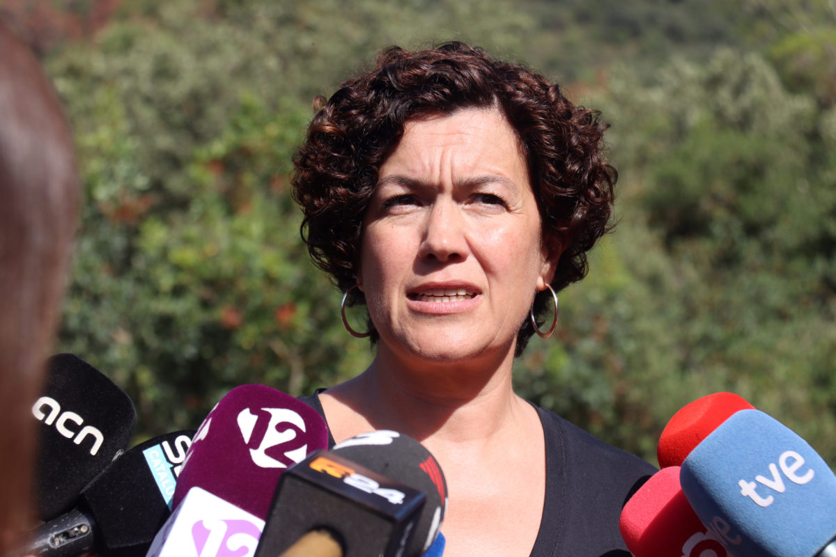 La directora general d’Ecosistemes Forestals i Gestió del Medi del departament d'Acció Climàtica, Anna Sanitjas, atenent a la premsa al Paratge Natural de Poblet Data de publicació: dimecres 09 d’agost del 2023, 13:33 Localització: Vimbodí i Poblet Autor: Neus Bertola