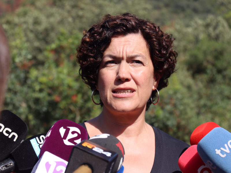 La directora general d’Ecosistemes Forestals i Gestió del Medi del departament d'Acció Climàtica, Anna Sanitjas, atenent a la premsa al Paratge Natural de Poblet Data de publicació: dimecres 09 d’agost del 2023, 13:33 Localització: Vimbodí i Poblet Autor: Neus Bertola