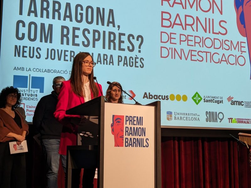 El reportatge radiofònic 'Tarragona, com respires?', elaborat per les periodistes Neus Jover i Clara Pagès i emès a Tarragona Ràdio, ha rebut el premi de proximitat.