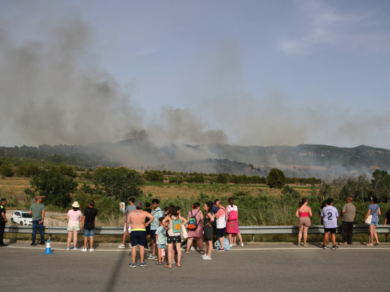 Usuaris del càmping i curiosos observen l'avanç de les flames a Montblanc Data de publicació: dijous 27 de juny del 2024, 19:01 Localització: Montblanc Autor: Redacció