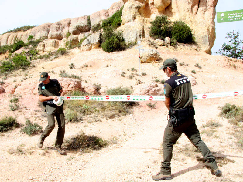 Dos agents rurals tanquen l'accés al Parc Natural de la Serra de Montsant, a Albarca, en aplicació del nivell 4 del Pla Alfa Data de publicació: dimarts 30 de juliol del 2024, 13:06 Localització: Cornudella de Montsant Autor: Eloi Tost