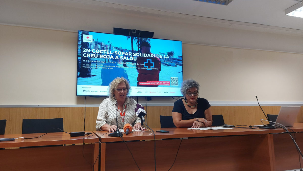 La vicepresidenta provincial de Creu Roja a Tarragona, Marina Peláez, i Miriam Giménez, referent dels projectes Gent Gran, en la presentació del 2n còctel-sopar de l'entitat Data de publicació: dilluns 14 d’octubre del 2024, 16:59 Localització: Tarragona Autor: Cedida Creu Roja