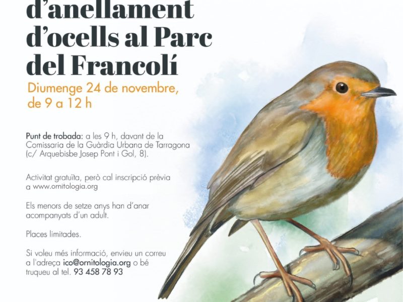 El Parc del Francolí, escenari d’una jornada divulgativa d’anellament d’ocells