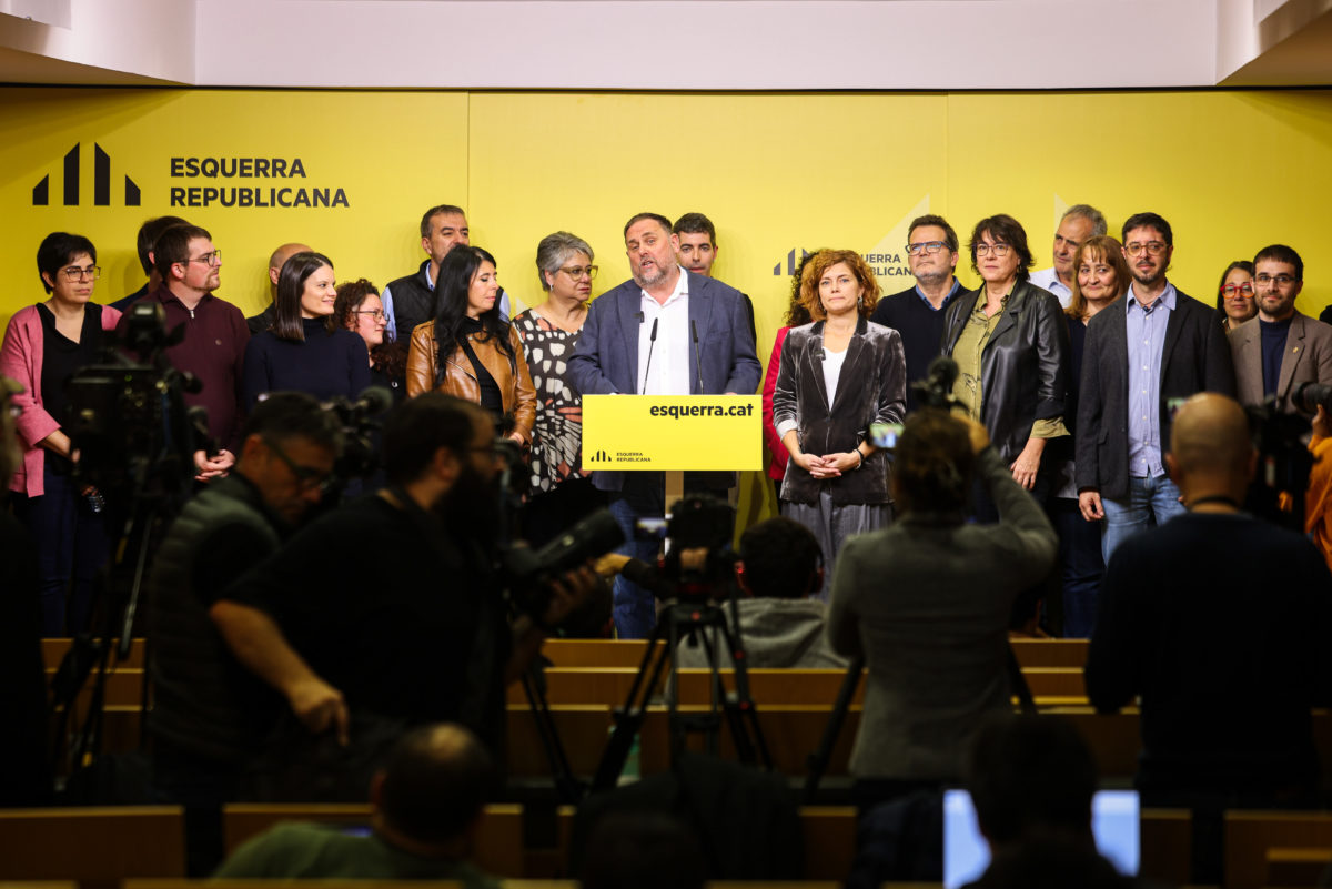Oriol Junqueras, amb la candidatura de Militància Decidim, a la seu d'ERC Data de publicació: dissabte 30 de novembre del 2024, 21:34 Localització: Barcelona Autor: Jordi Borràs