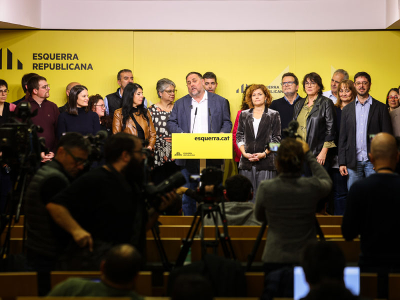 Oriol Junqueras, amb la candidatura de Militància Decidim, a la seu d'ERC Data de publicació: dissabte 30 de novembre del 2024, 21:34 Localització: Barcelona Autor: Jordi Borràs