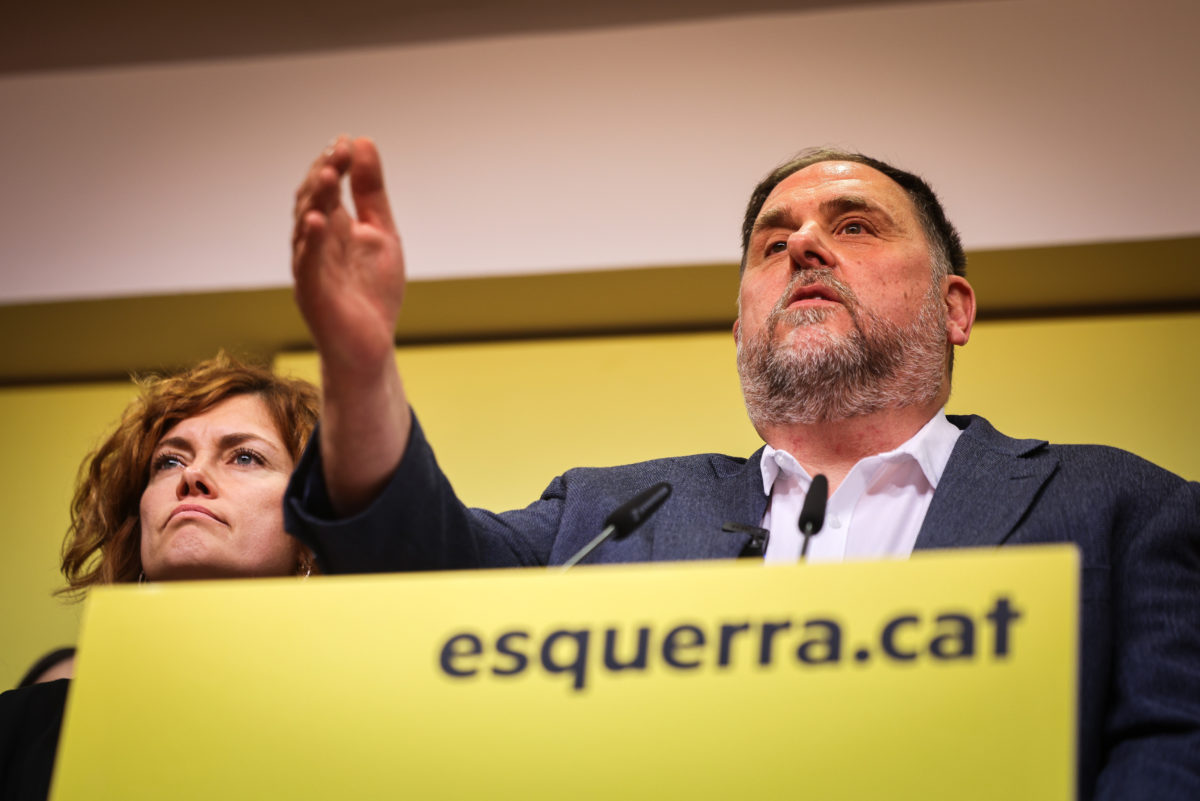 El president d'ERC, Oriol Junqueras, i la secretària general, Elisenda Alamany Data de publicació: dissabte 14 de desembre del 2024, 21:47 Localització: Barcelona Autor: Jordi Borràs